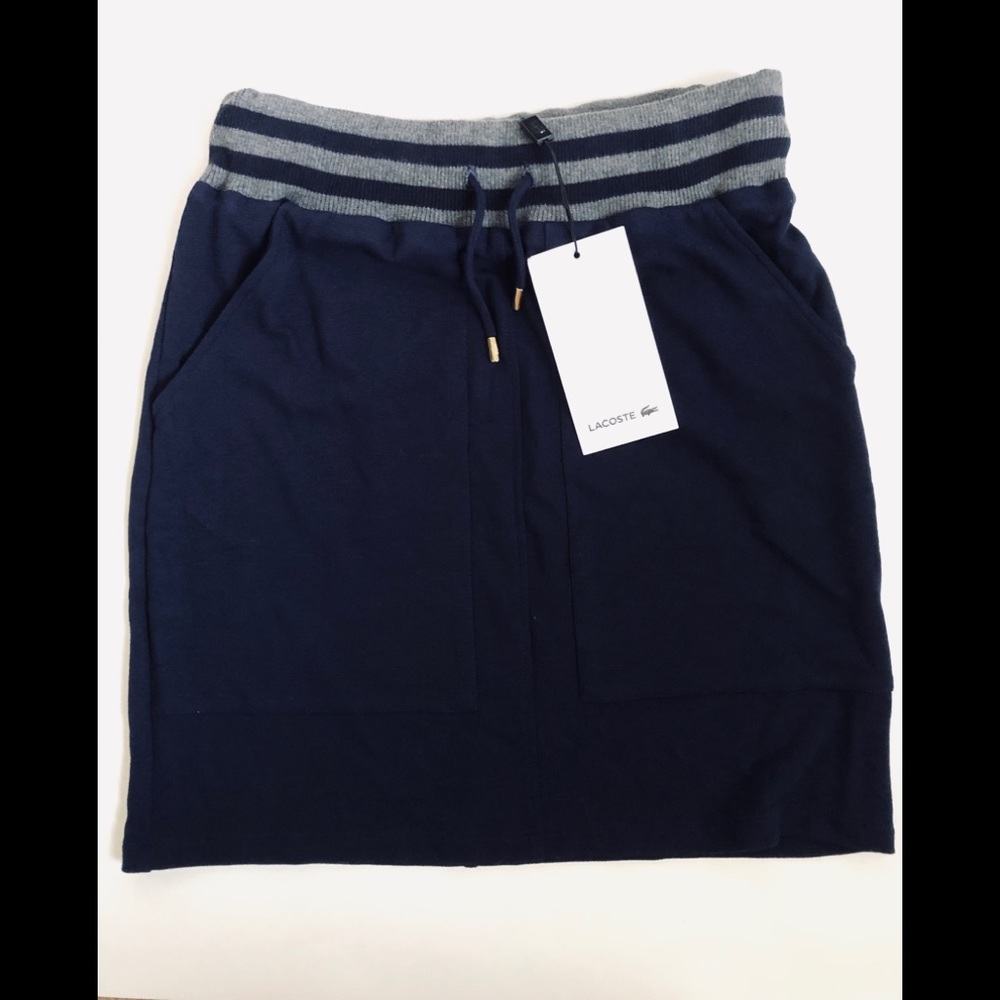 Lacoste Mini-Skirt Navy Blue, w/Drawstring Size XS
